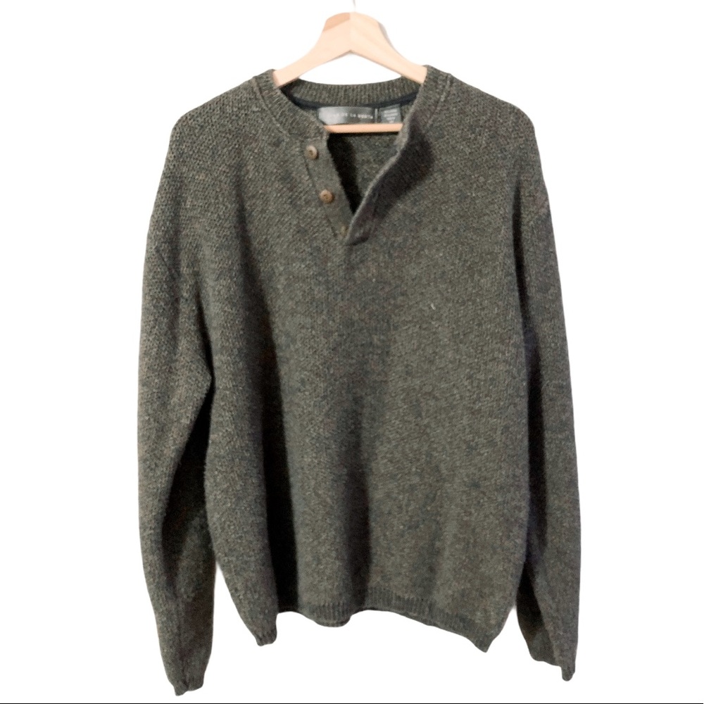 Oscar de la Renta | Mens Quarter Button Pullover
